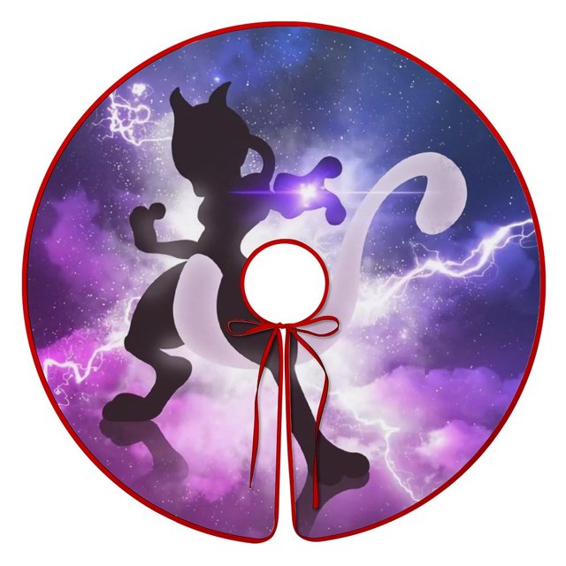 Christmas Tree Skirt Mewtwo Pokemon Xmas Tree Ornaments Snowflake