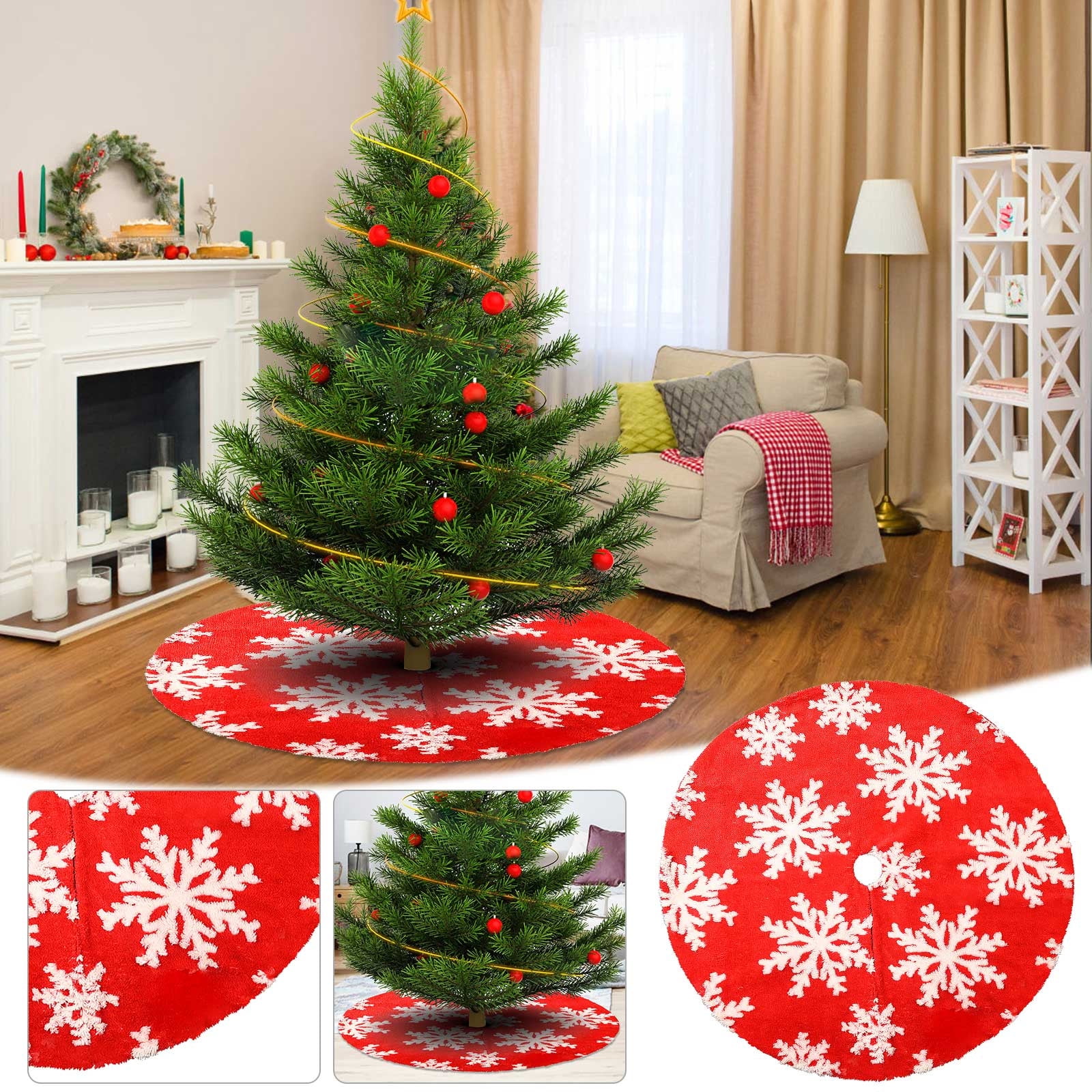 Christmas Tree Skirt Outdoor Christmas Decorations Knitting Tree Skirt