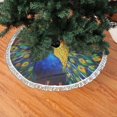 Christmas Tree Skirt, Peacocks Christmas Tree Decorations Indoor, Tree