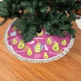 Christmas Tree Skirt, Pink Green Avocado Christmas Tree Decorations