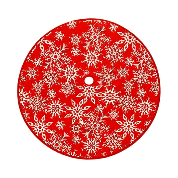 Christmas Tree Skirt, Polyester Festive Tree Bottom Decoration with Print, Party Decor for Gift Presentation Under Tree(J)