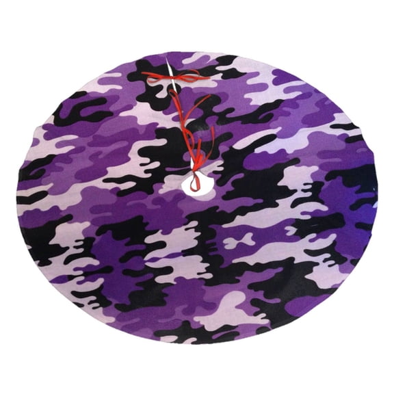 Christmas Tree Skirt Purple Camouflage Xmas Tree Skirt Mat for Christmas Decorations Party Holiday 36"