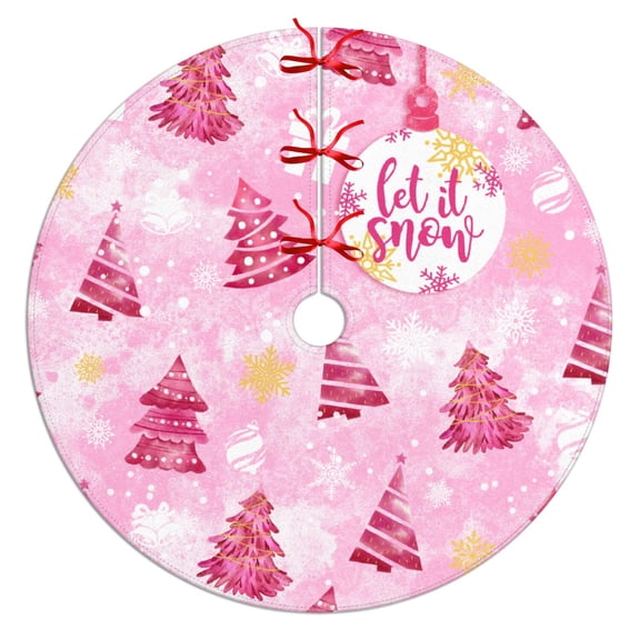 Christmas Tree Skirt Red - 36 Inch Small Xmas Tree Skirts for 4-6 ft Tree with Snowflake Pattern, Soft Christmas Tree Rug for New Year Farmhouse Winter Holiday Party Decorations Indoor Outdoor