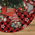 thumbnail image 1 of Christmas Tree Skirt Red Buffalo Plaid Tree Skirt Glitter Gnomes Snowflake Xmas Winter Tree Skirt 48 Inch for Black Christmas Indoor Outdoor Decorations, 1 of 6