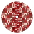 thumbnail image 1 of Christmas Tree Skirt,Red Christmas Patchwork Pattern Christmas Tree Decor with Red Ribbon Ties,Round Shape,Christmas Decorations for Home 36"x36", 1 of 7