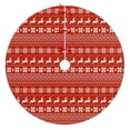 thumbnail image 1 of Christmas Tree Skirt,Red Christmas Reindeer Pattern Christmas Tree Decor with Red Ribbon Ties,Round Shape,Christmas Decorations for Home 36"x36", 1 of 7