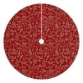 thumbnail image 1 of Christmas Tree Skirt,Red Christmas Scene Pattern Christmas Tree Decor with Red Ribbon Ties,Round Shape,Christmas Decorations for Home 48"x48", 1 of 7