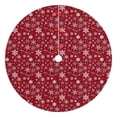 thumbnail image 1 of Christmas Tree Skirt,Red Christmas Snowflake Pattern Christmas Tree Decor with Red Ribbon Ties,Round Shape,Christmas Decorations for Home 48"x48", 1 of 7