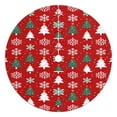 thumbnail image 1 of Christmas Tree Skirt,Red Christmas Tree and Snowflake Pattern Christmas Tree Decor with Red Ribbon Ties,Round Shape,Christmas Decorations for Home 48"x48", 1 of 7