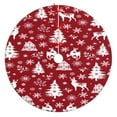 thumbnail image 1 of Christmas Tree Skirt,Red Christmas Tree and Deer Pattern Christmas Tree Decor with Red Ribbon Ties,Round Shape,Christmas Decorations for Home 36"x36", 1 of 7