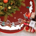 thumbnail image 1 of Christmas Tree Skirt Red Cloth Xmas Tree Skirts Christmas Party Holiday Home Garden Decor, 1 of 6