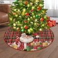thumbnail image 1 of Christmas Tree Skirt Red Lattice Christmas Tree Decor Santa Claus Non-Slip Christmas Tree Skirt Christmas Tree Skirt with Presents Design Christmas Decorations for Home Office Holiday, 1 of 6