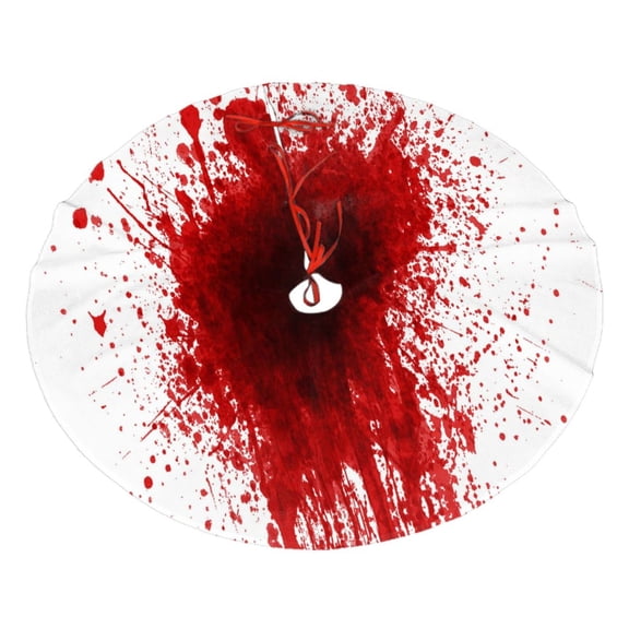 Christmas Tree Skirt Red Splatter Pattern Xmas Tree Skirt Decoration for Home Holiday Party 48"
