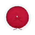 thumbnail image 1 of Christmas Tree Skirt Red Tree Skirt with White Edge, Knit Tree Skirt for 24 Inch Tree, Vintage Tree Skirts, Rustic Farmhouse Christmas Decorations Cream White Tree Skirt, 1 of 6