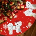 thumbnail image 1 of Christmas Tree Skirt Red Tree Skirts Bichon Frise Xmas Tree Skirt Tree Mat 48 Inch Dog Winter Christmas Decorations for Home, 1 of 6
