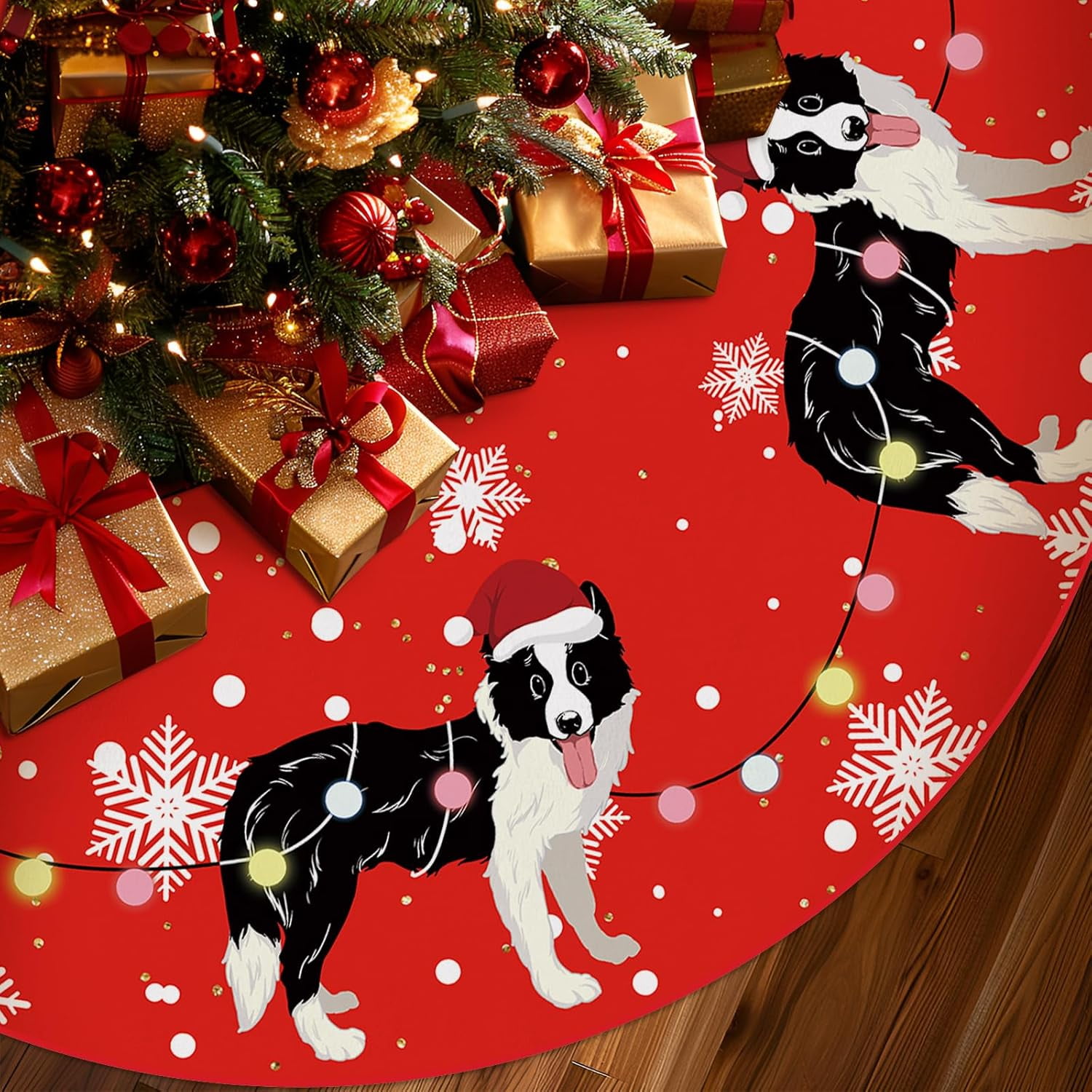 Christmas Tree Skirt Red Tree Skirts Border Collie Xmas Tree Skirt Tree