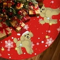 thumbnail image 1 of Christmas Tree Skirt Red Tree Skirts Poodle Xmas Tree Skirt Tree Mat 48 Inch Dog Winter Christmas Decorations for Home, 1 of 6