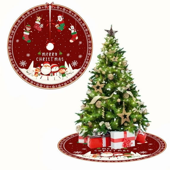 Christmas Tree Skirt, Snowman Christmas Tree Decoration, Colorful Tree Skirt, Suitable for Christmas Tree Holiday Party, Christmas Gift