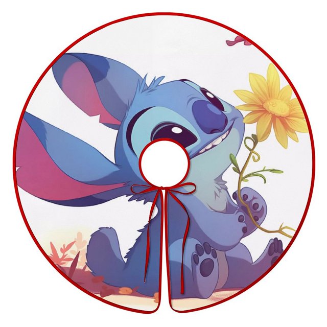 Christmas Tree Skirt Stitch Xmas Tree Ornaments Snowflake Reindeer Red