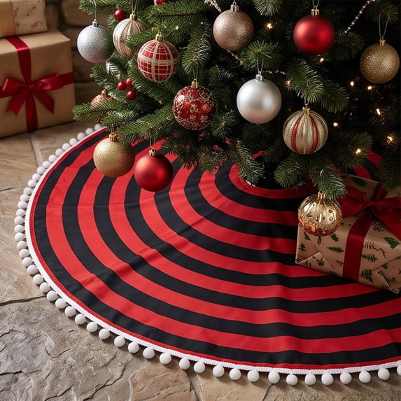 Inside Home Tree Christmas Tree Skirt, Style C, Decorative Tree Base Cover for Living ...
