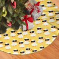 Christmas Tree Skirt with Tie Straps Cute Duck With Black Glasses Tree