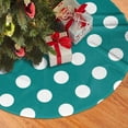 Christmas Tree Skirt with Tie Straps Teal And White Polka Dot Tree