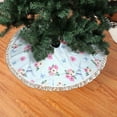 Christmas Tree Skirt with Tie Straps Tower flower Butterfly Tree Skirt