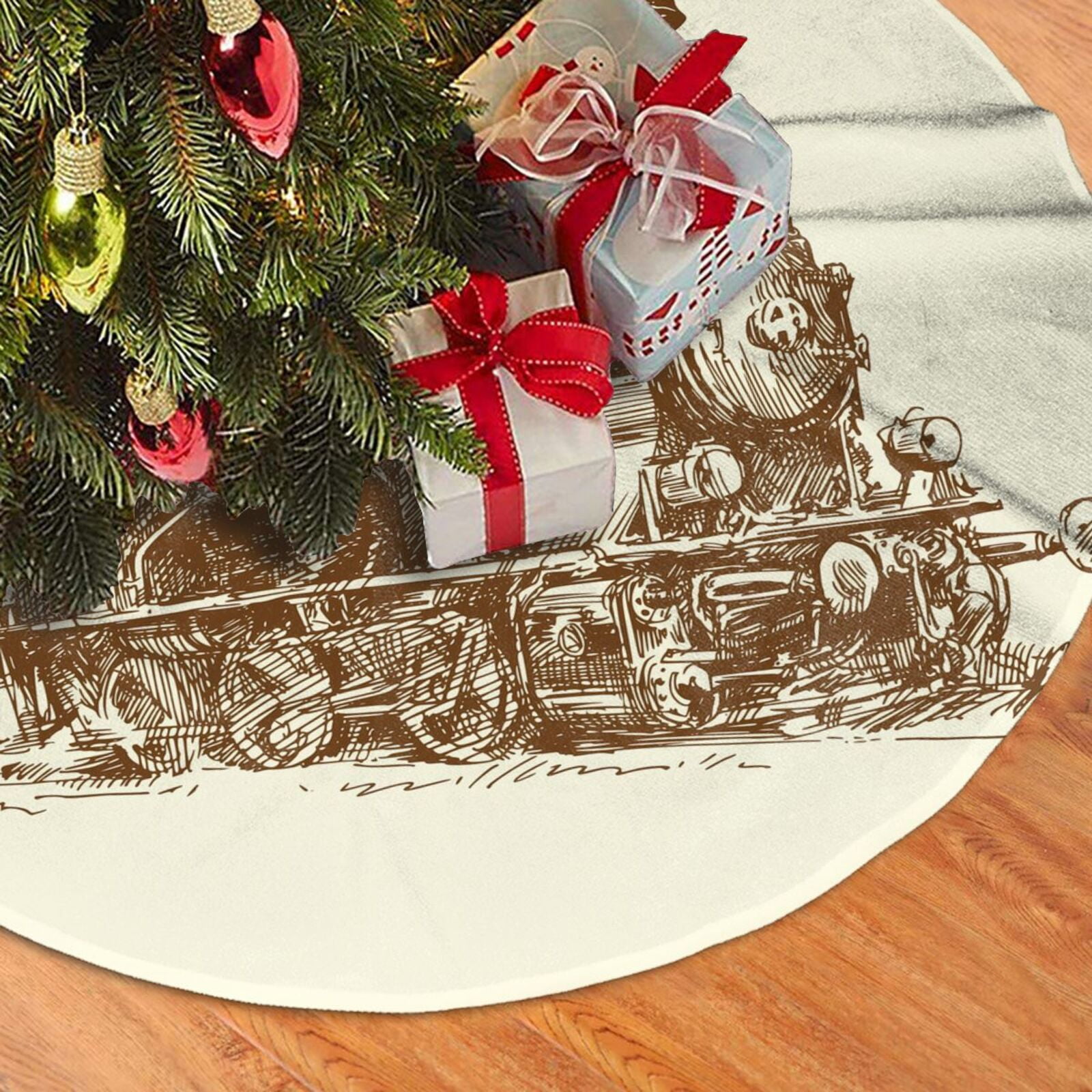 Christmas Tree Skirt Train Halloween Tree Skirt Fall Winter Tree