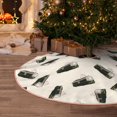 Christmas Tree Skirt Train Pattern Modern Halloween Tree Skirt Winter
