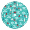 thumbnail image 1 of Christmas Tree Skirt,Turquoise Christmas Tree Pattern Christmas Tree Decor with Red Ribbon Ties,Round Shape,Christmas Decorations for Home 48"x48", 1 of 7