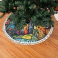 thumbnail image 1 of Christmas Tree Skirt, Whimsical Colorful Village Street Christmas Tree Decorations Indoor, Tree Skirts Mat With Tassel Trim for Halloween New Year Holiday Christmas Party Decor 30 Inches, 1 of 7