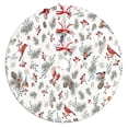 thumbnail image 1 of Christmas Tree Skirt,White Christmas Bird and Pine Pattern Christmas Tree Decor with Red Ribbon Ties,Round Shape,Christmas Decorations for Home 36"x36", 1 of 7