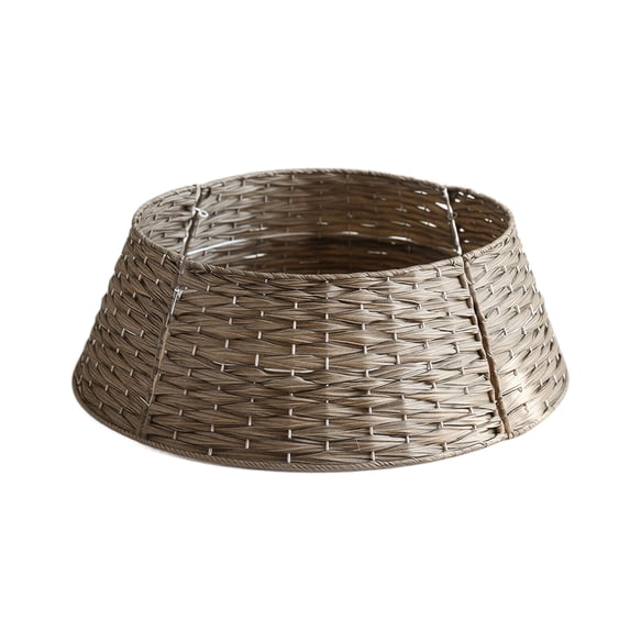 Christmas Tree Skirt Woven Basket for Small Trees,Rustic Farmhouse Decor with Wicker Base,24 Inch Tree Collar Cover,Indoor Holiday Decoration,1 Pack
