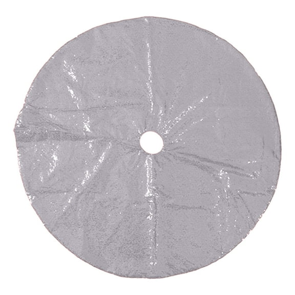 Christmas Tree Skirt Xmas Decorations Sequin Tree Skirt Cover New Year Party Indoor Holiday Floor Ornaments (Silver)