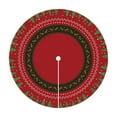 thumbnail image 1 of Christmas Tree Skirt, Xmas Tree Mat, Round Non Slip Holiday Tree Skirt Rug for Living Room Bedroom, Polyester Low Pile Christmas Decor Carpet Runner, Red White Modern Christmas Tree Skirt Mat, 1 of 8