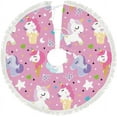 thumbnail image 1 of Christmas Tree Skirt Xmas Tree Skirts 30 in Colorful Unicorns Christmas Tree Mat for Christmas Holiday Party Ornaments, 1 of 5