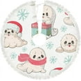 thumbnail image 1 of Christmas Tree Skirt Xmas Tree Skirts 36 in Cute Baby Seal Christams Christmas Tree Mat for Christmas Holiday Party Ornaments, 1 of 5