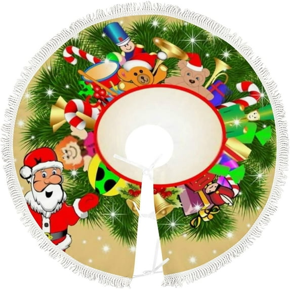 Christmas Tree Skirt Xmas Tree Skirts 36 in Santa Claus and Gifts Christmas Tree Mat for Christmas Holiday Party Ornaments
