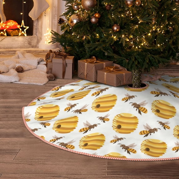 Christmas Tree Skirt - beehives honey bees cute Halloween Tree Skirt ...