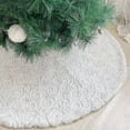 thumbnail image 1 of Christmas Tree Skirt for Xmas Tree Holiday Party Decorations White Plush Silver Sequin Snowflake, 1 of 5