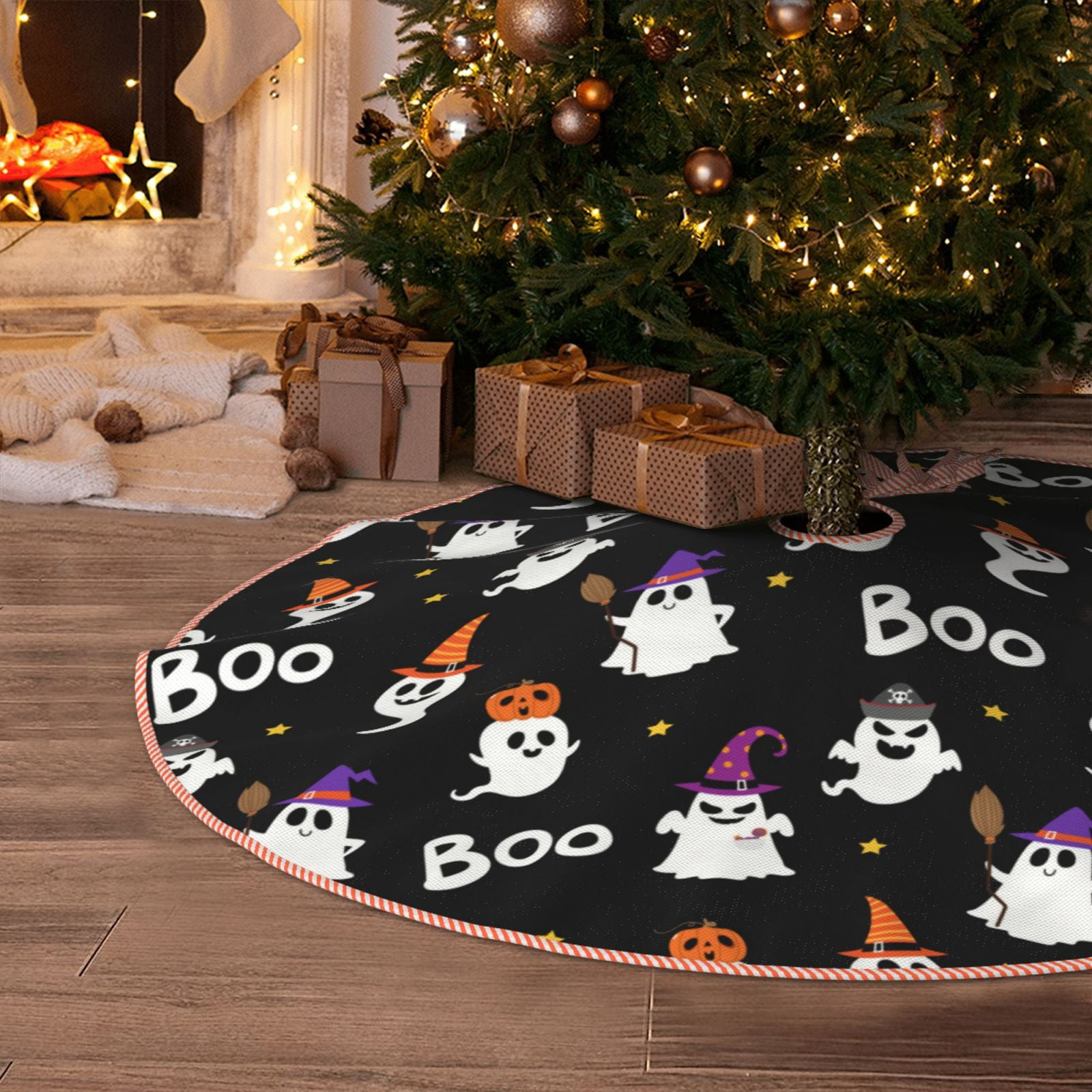 Halloween Tree Skirt 36 Inch - Skull Pattern Horror Party Decoration