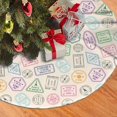 thumbnail image 1 of Christmas Tree Skirt, postmark Print colorful Soft Plush Christmas Tree Decorations Indoor, Tree Skirts Mat for New Year Halloween Holiday Christmas Party Decor 30", 1 of 6