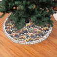 Christmas Tree Skirt off road racing car yellow Halloween Tree Skirt Fall Winter Tree Skirt