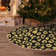 Christmas Tree Skirt, shiny Golden leopard black Soft Funny Christmas