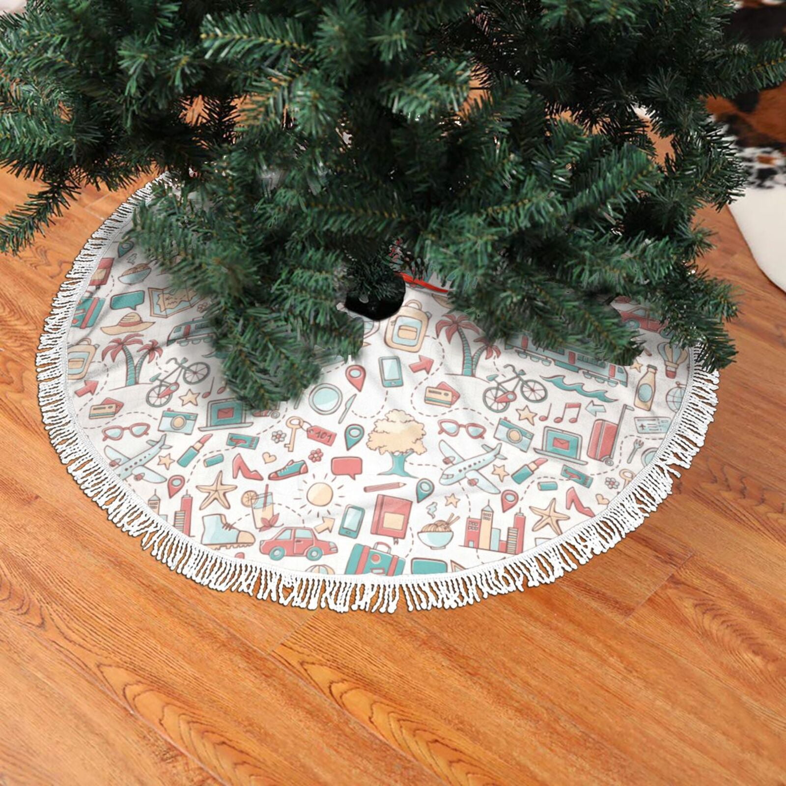 Christmas Tree Skirt, summer life A Christmas Tree Decorations Indoor