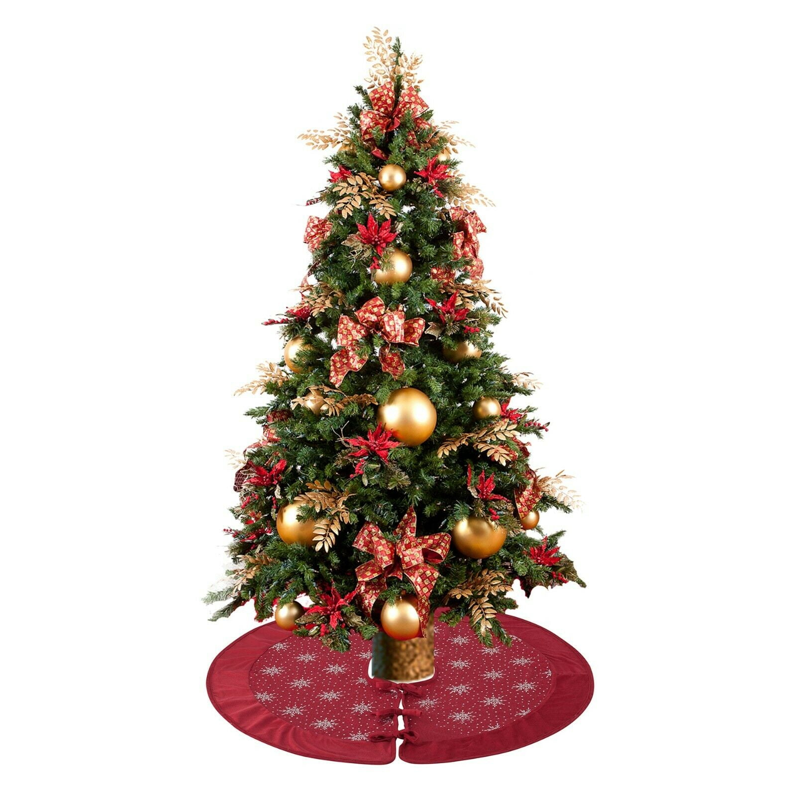 Red And Silver Christmas Tree Skirt 
