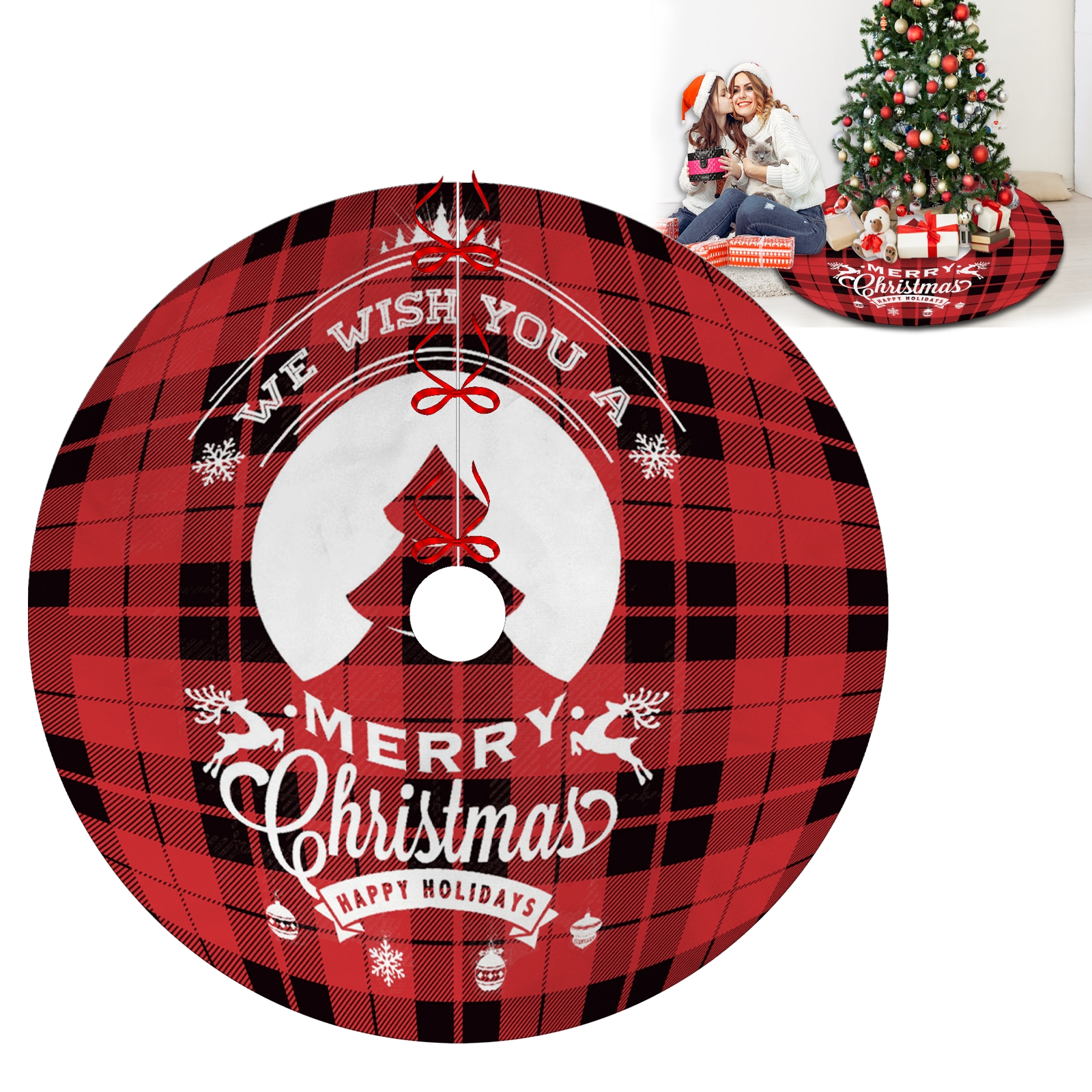 Christmas Tree Skirts,First Christmas Christmas Snowflake in The Ice