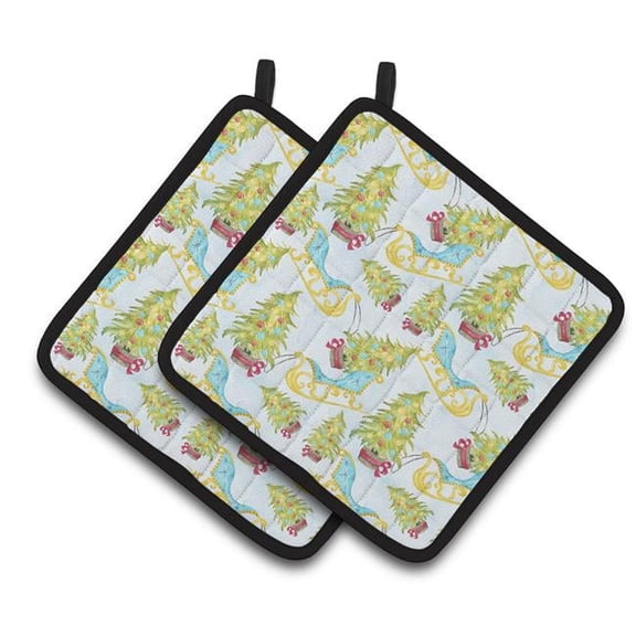 Christmas Tree & Sleigh Pair of Pot Holders