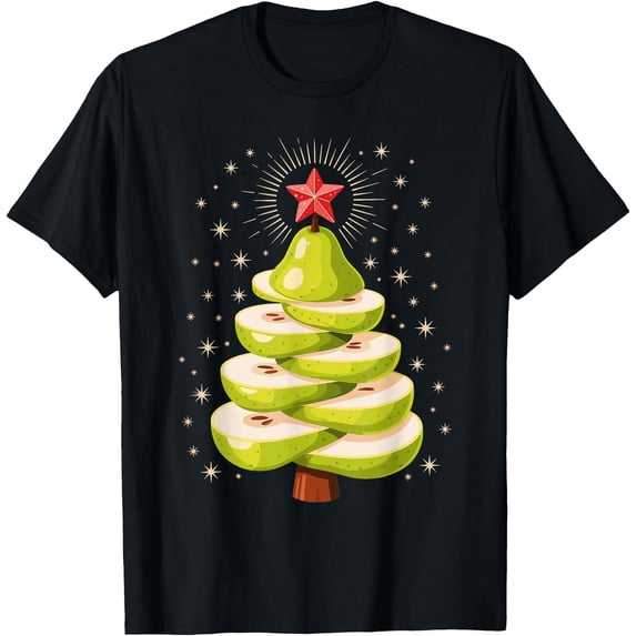 Pear Application Christmas Tree Slice Pear Fruit Pears T-Shirt - Walmart.com