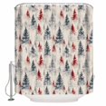 Christmas Tree Small Stall Shower Curtains Set with 10 Hooks48 x 72